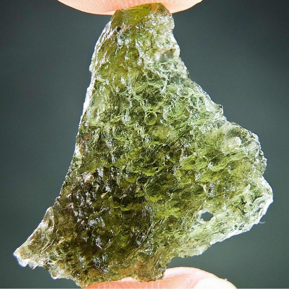 Moldavite with Natural Hole