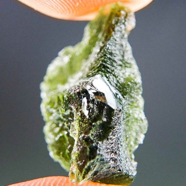 Unique Shape Natural Raw Moldavite with Certificate of Authenticity (3.23grams)