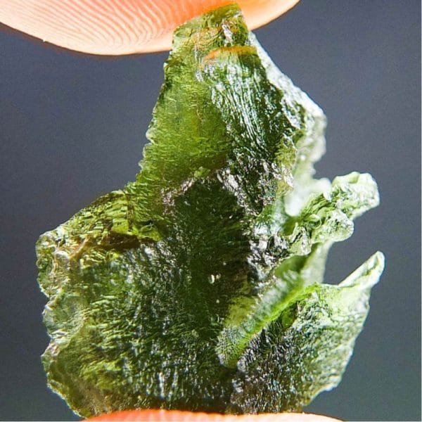 Unique Shape Natural Raw Moldavite with Certificate of Authenticity (3.23grams)