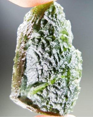 Natural Glossy Fragment Shape Moldavite