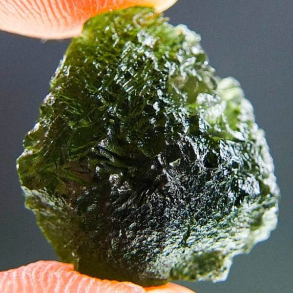 Shiny Moldavite With Two Kinds Of Sculpture (3.36grams) 1