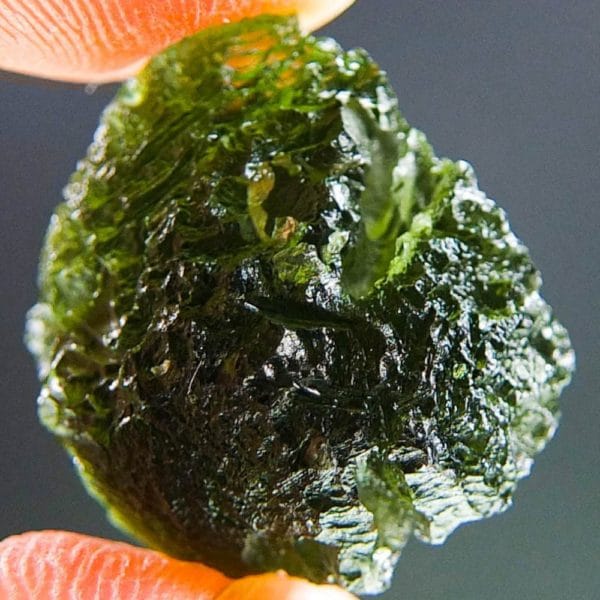 Shiny Moldavite With Two Kinds Of Sculpture (3.36grams) 2