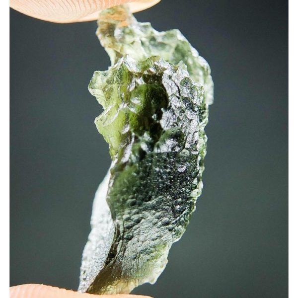 Shiny Bottle Green Moldavite With Two Kinds Of Sculpture (2.88grams) 3