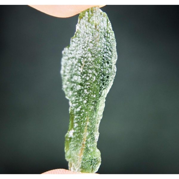 Naturally Thin Glossy Moldavite With Open Bubble (3.48grams) 3