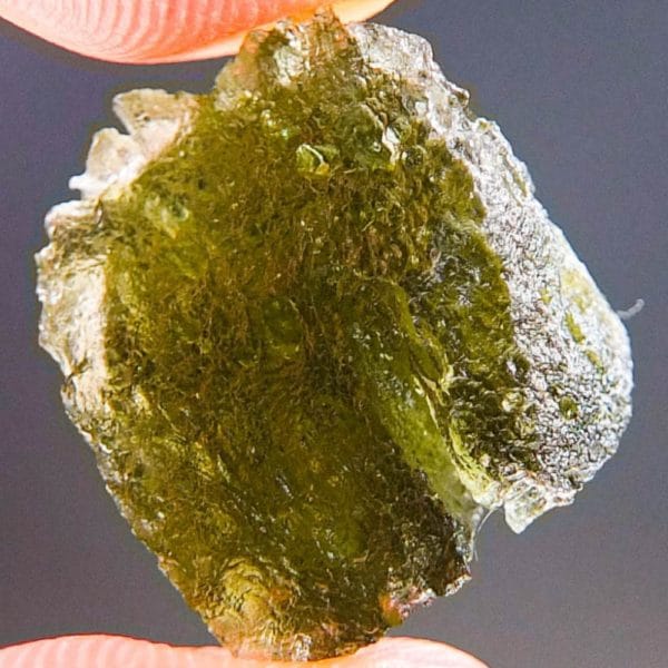 Brown Green Moldavite With Two Kinds Of Sculpture (2.62grams) 5