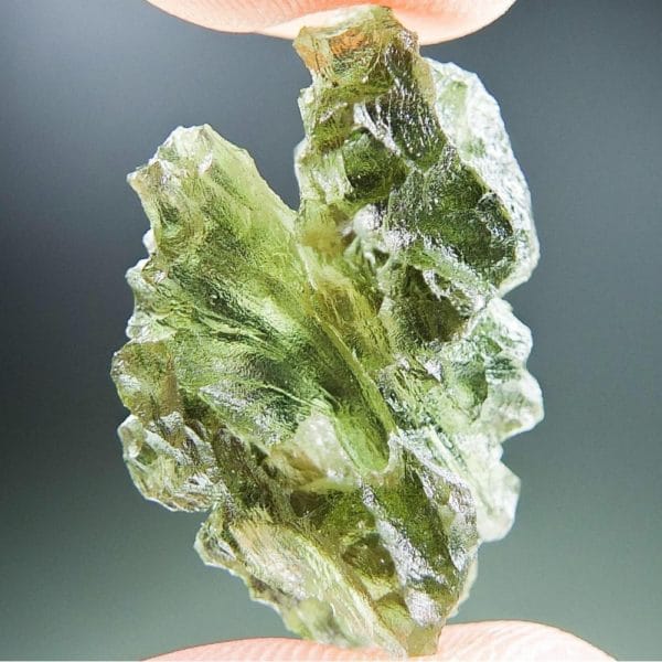 Quality A+/++ Shiny Olive Green Moldavite From Besednice With Certificate Of Authenticity (3.1grams) 1