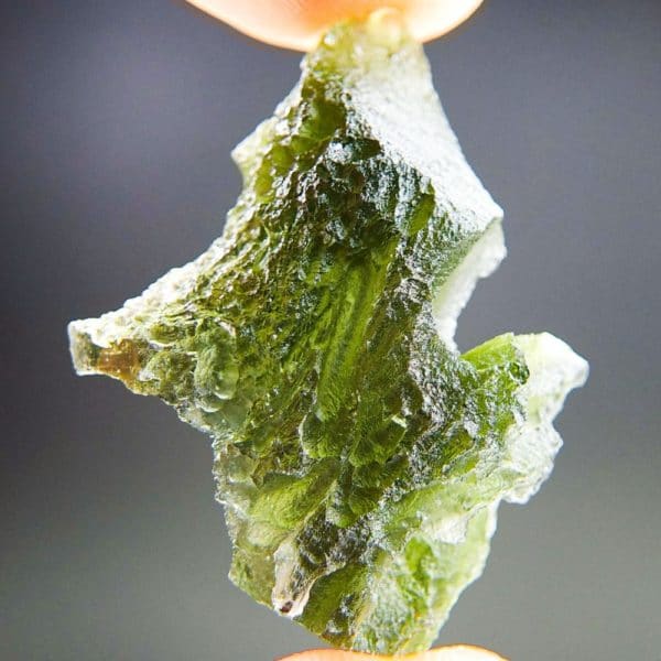 Quality A+/++ Uncommon Shape Bottle Green Moldavite With Certificate Of Authenticity (6.77grams) 1