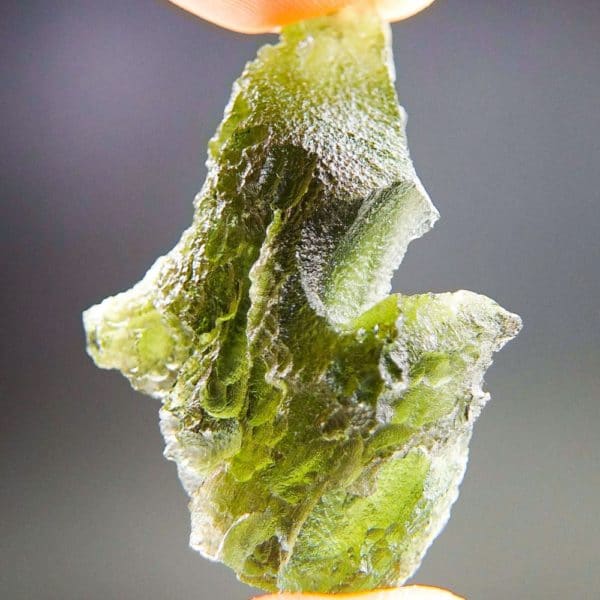 Quality A+/++ Uncommon Shape Bottle Green Moldavite With Certificate Of Authenticity (6.77grams) 2