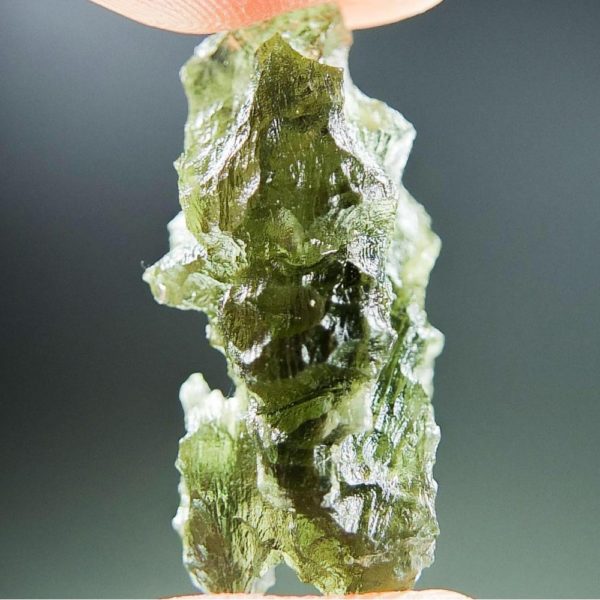 Quality A+/++ Shiny Olive Green Moldavite From Besednice With Certificate Of Authenticity (3.1grams) 3