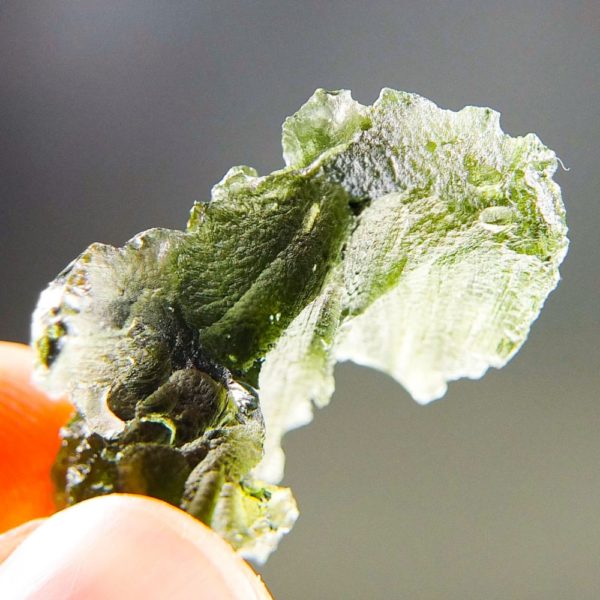 Quality A+/++ Uncommon Shape Bottle Green Moldavite With Certificate Of Authenticity (6.77grams) 5