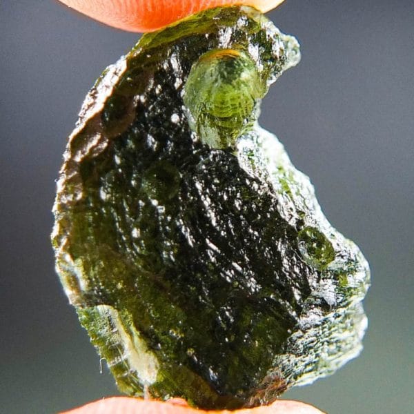 Shiny Moldavite With Channel And Open Bubble (5.31grams) 3