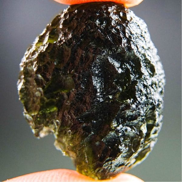 brown green boulder shape moldavite with certificate of authenticity (7.6grams) 1