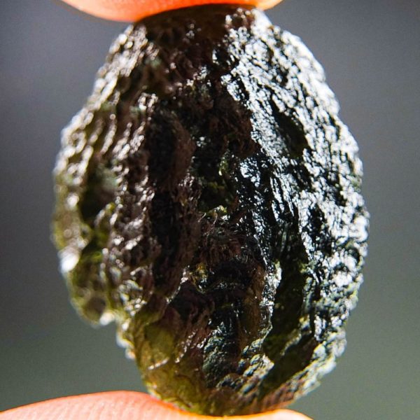 brown green boulder shape moldavite with certificate of authenticity (7.6grams) 2