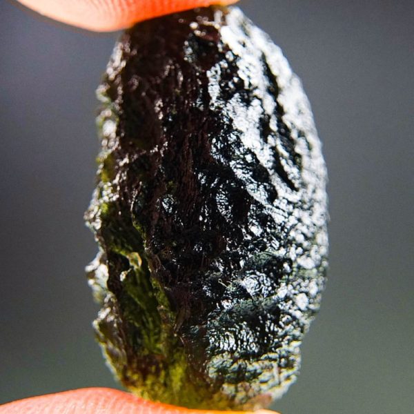 brown green boulder shape moldavite with certificate of authenticity (7.6grams) 3
