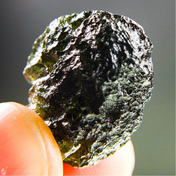 brown green boulder shape moldavite with certificate of authenticity (7.6grams) 5