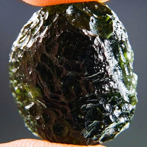 Glossy Boulder Shape Dark Moldavite With Certificate Of Authenticity (5.44grams) 2