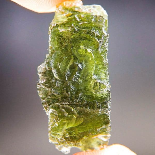 quality a+ excellent shape olive green moldavite with certificate of authenticity (7.45grams) 1