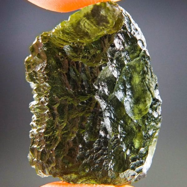 quality a+ shiny olive green moldavite with certificate of authenticity (7.79grams) 1