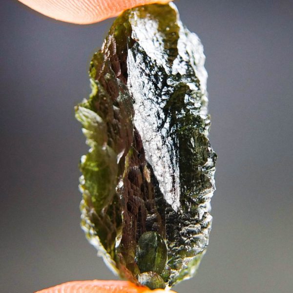 quality a+ shiny olive green moldavite with certificate of authenticity (7.79grams) 3