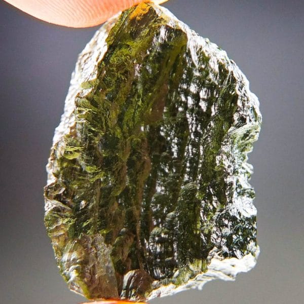 quality a+ shiny olive green moldavite with certificate of authenticity (7.79grams) 4