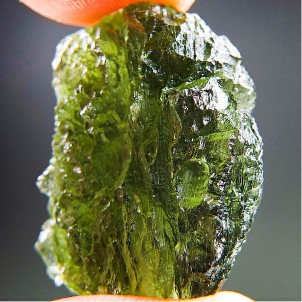 quality a+++ shiny open bubble moldavite with certificate of authenticity (8.88grams) 2