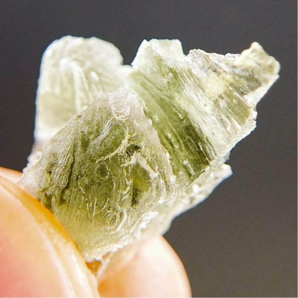rare bottle green moldavite with lechatelierite needles (0.98grams) 5