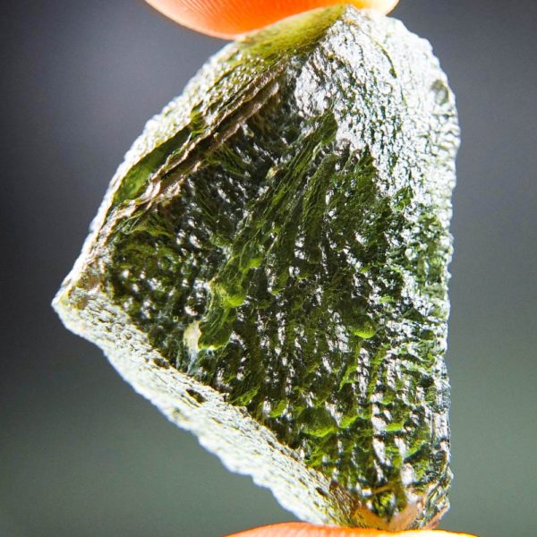 shiny two kinds of sculpture moldavite with certificate of authenticity (9.49grams) 4