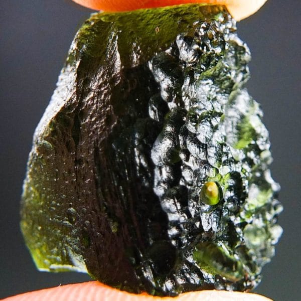 two kinds of sculpture dark moldavite with certificate of authenticity (5.28grams) 1