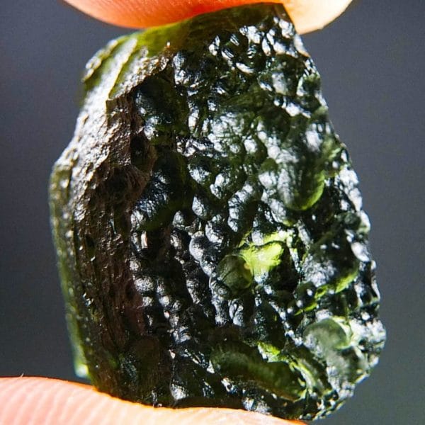 two kinds of sculpture dark moldavite with certificate of authenticity (5.28grams) 2
