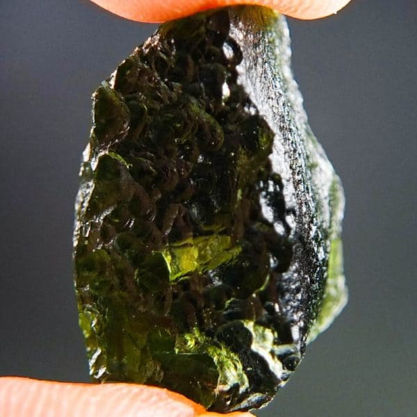 two kinds of sculpture dark moldavite with certificate of authenticity (5.28grams) 3