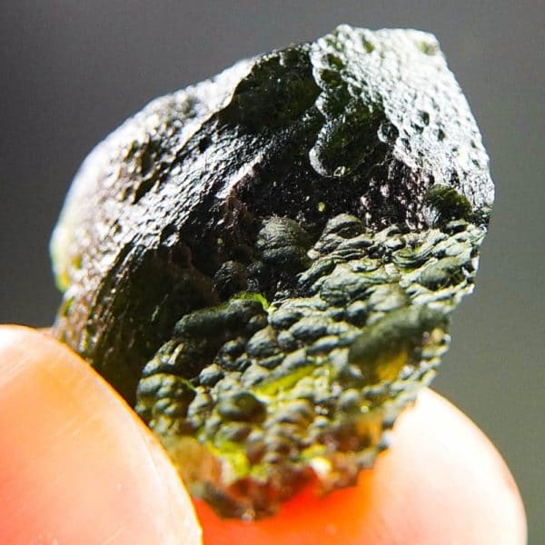 two kinds of sculpture dark moldavite with certificate of authenticity (5.28grams) 5