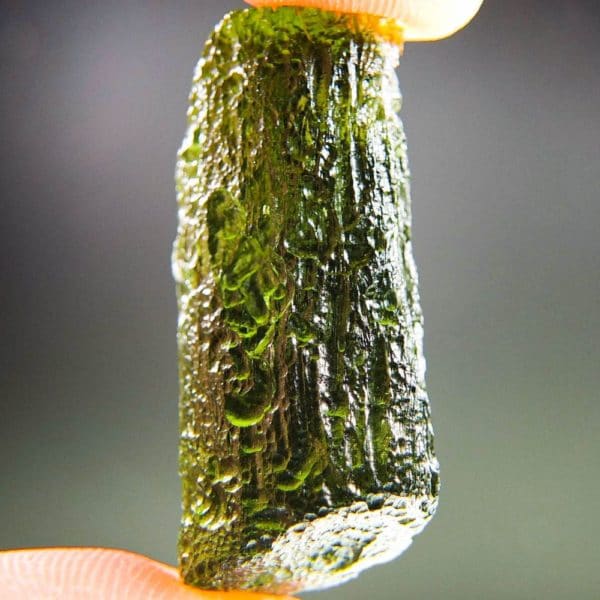 glossy rare moldavite with certificate of authenticity (8.01grams) 2