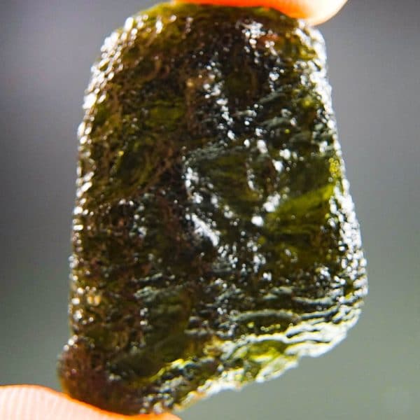 quality a+ shiny brown green moldavite with certificate of authenticity (7.39grams) 1