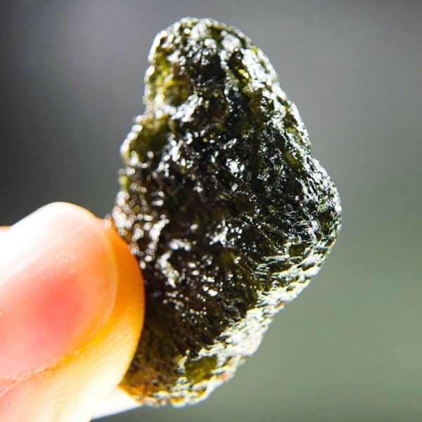 quality a+ shiny brown green moldavite with certificate of authenticity (7.39grams) 5